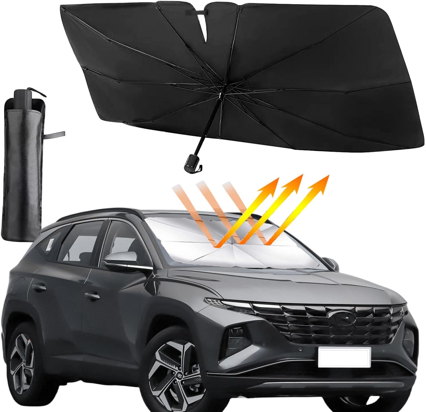 Car Windshield Sunshade Umbrella, Foldable Car Windshield Sun Shade Cover, UV Block Coating, Front Window Heat Insulation Protection