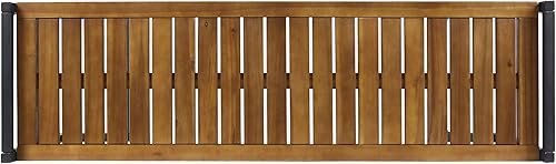 Miniatura 9 de Christopher Knight Home - 306426 Noel - Banca de hierro y madera de acacia industrial, para exteriores, con acabado de teca y metal negro