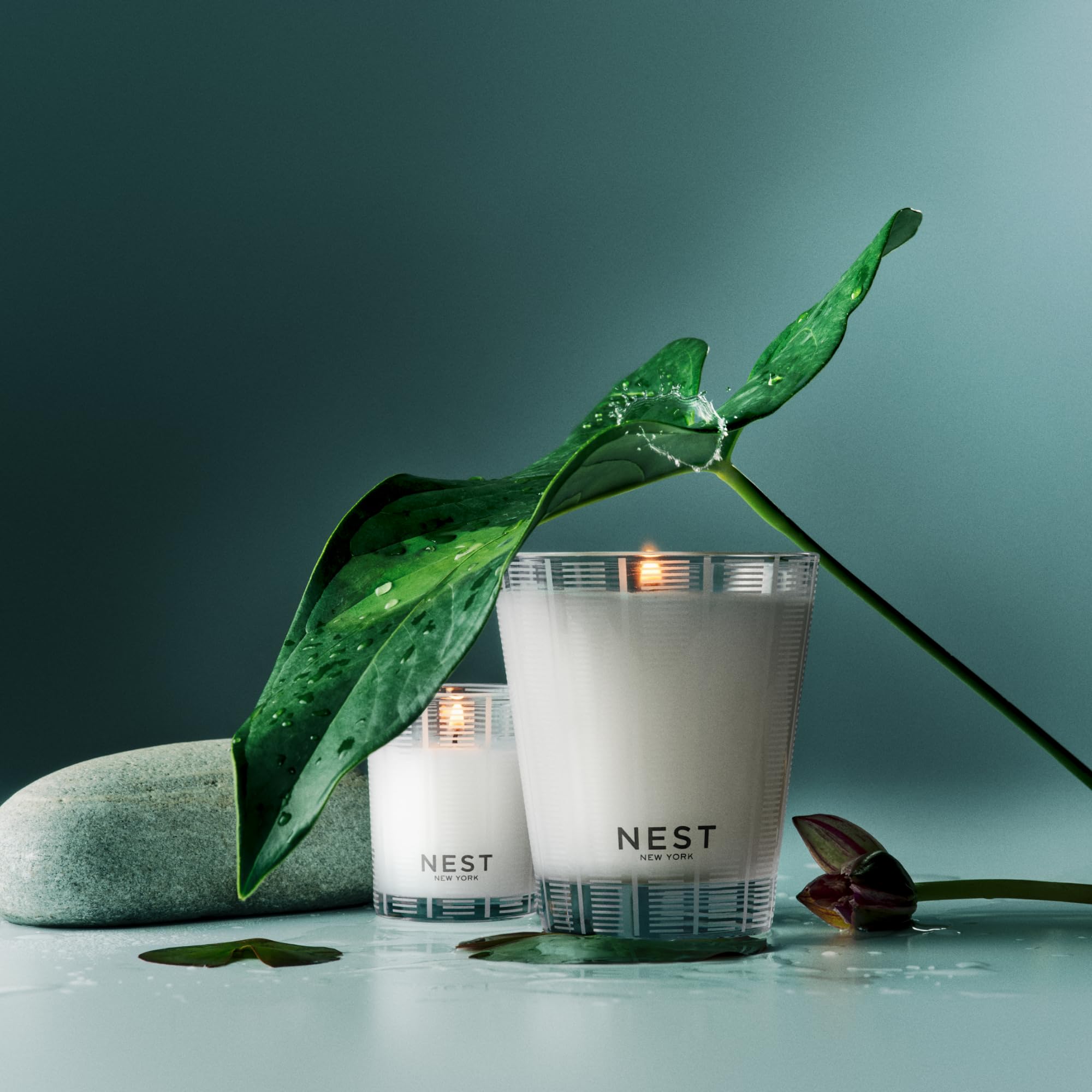 Nest New York Scented Votive Candle, Forest Rain - 2 oz - Up to 28-Hour Burn Time - Reusable Glass Vessel