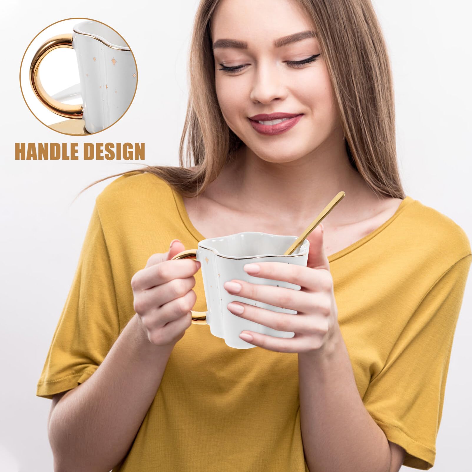 Amazon | Kichvoe 1 セット コーヒー カップ 星 月 ソーサー 120Ml