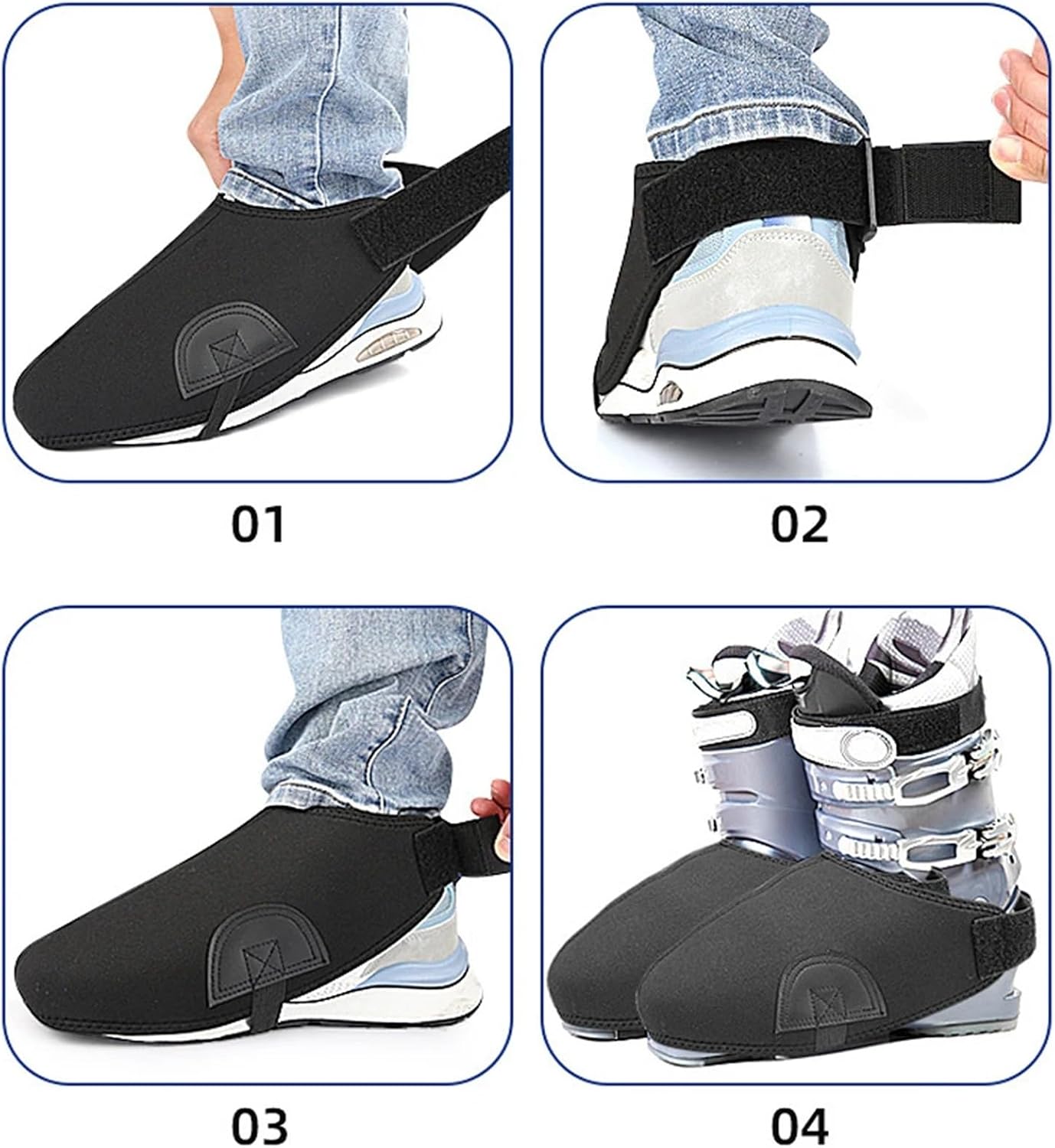 Ski Shoe Covers 4 Pair Ski Boot Covers.Insulated For Hunting Snow, Warmers Heater Cover,Boots