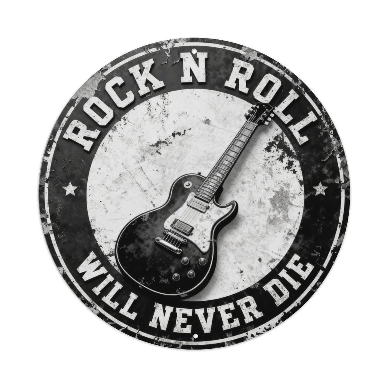 Rock N Roll Will Never Die Metal Tin Sign Plaque