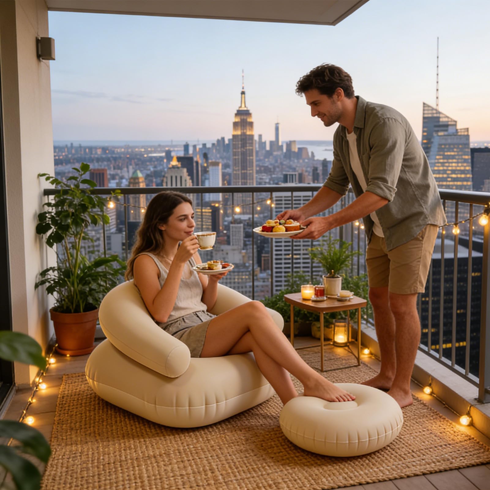 Générique Canapé Gonflable pour Camping - Mobilier à Gonflage Rapide | Siège Pliant Autogonflant,pour Le Repos, la, Le Jardin, la Plage, fêtes de Match, Les Vacances, Festivals de Musique, Les