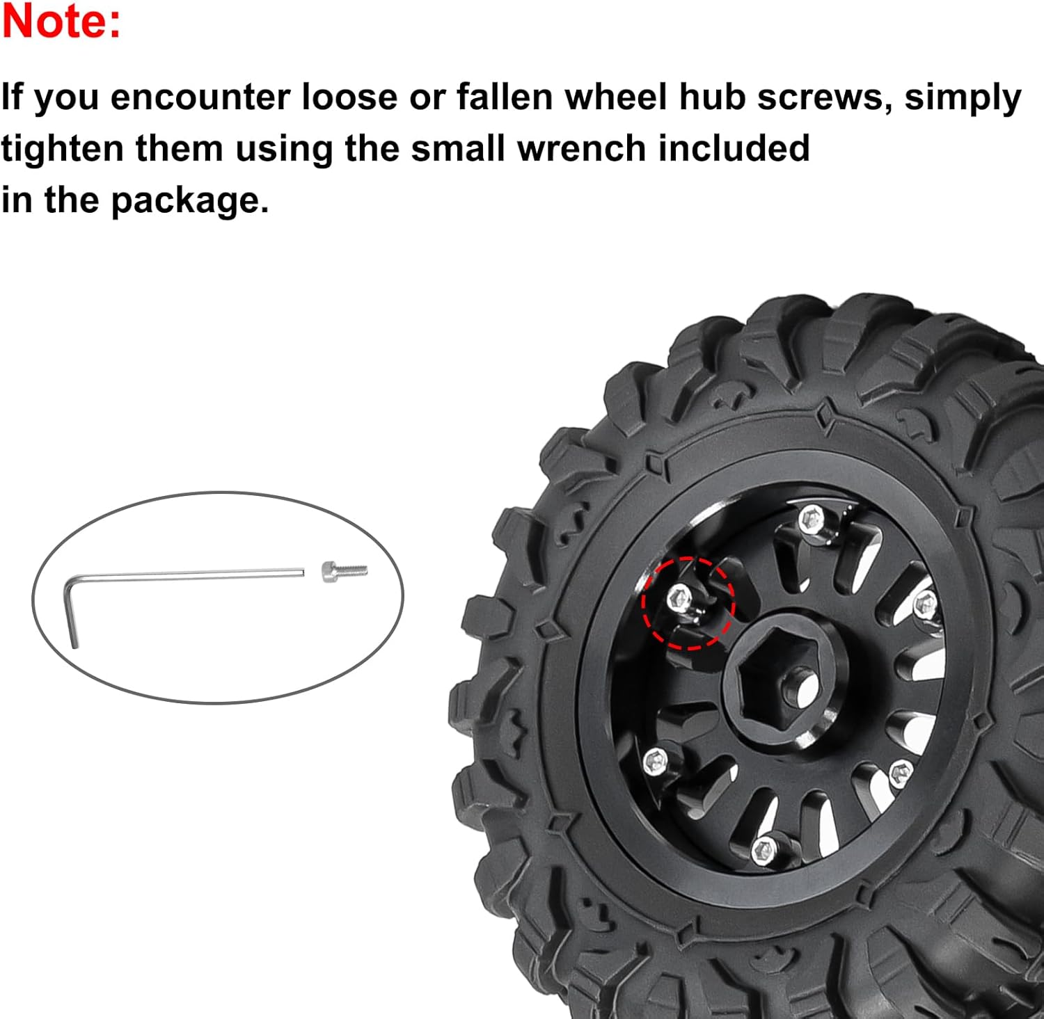 LRFHL 1.3" Beadlock Wheel Tires Aluminum 1.3 Beadlock Wheels and Tires Upgraded 1.45-inch Wheel for 1/24 SCX24 1/18 TRX4M RC Crawler Car Upgrade (4PCS, Gold)