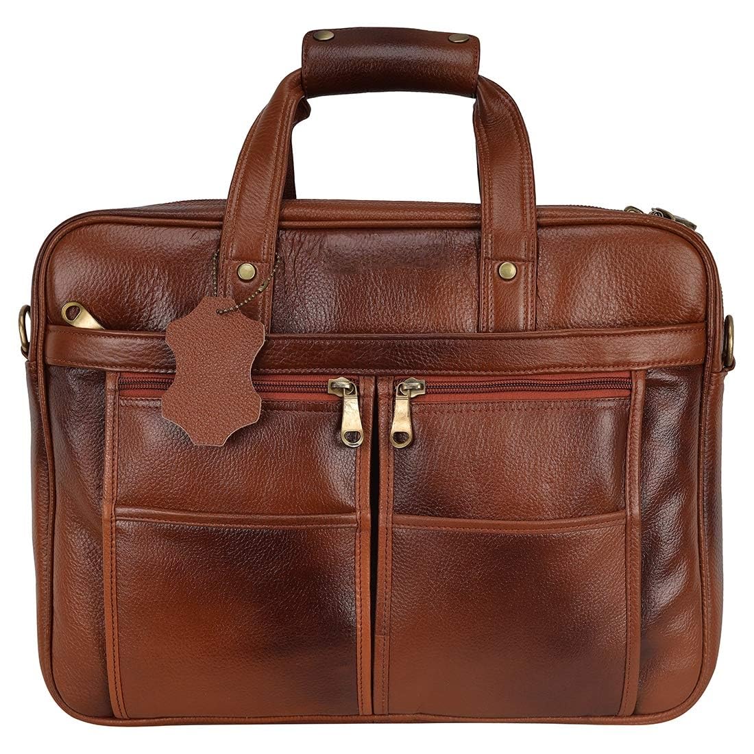 Expandable Leather Laptop Messenger Office Bags for Men 15.6 inch-image-37