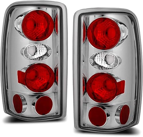 Miniatura 2 de AmeriLite Juego de luces traseras de freno cromadas de repuesto para Chevy SuburbanTahoe - lado del pasajero y del conductor