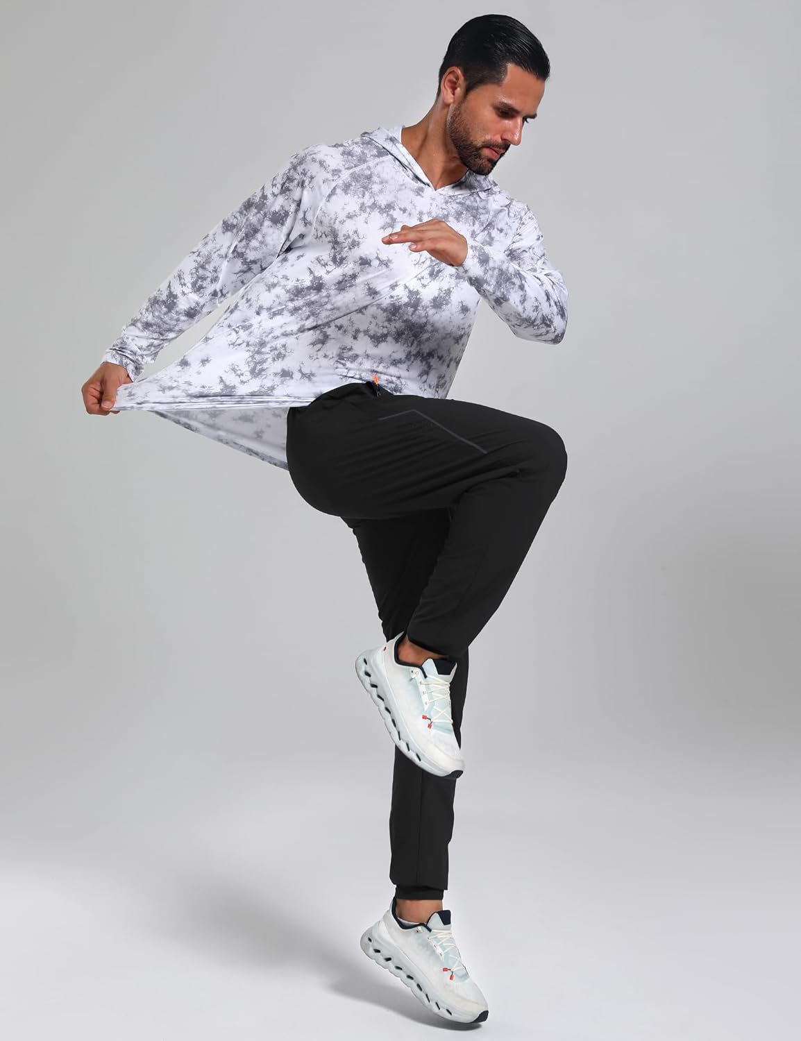 Men's Stretch Athletic Fishing Pants Lightweight Cool-Touch Workout Joggers with Zipper Pockets - Image 3