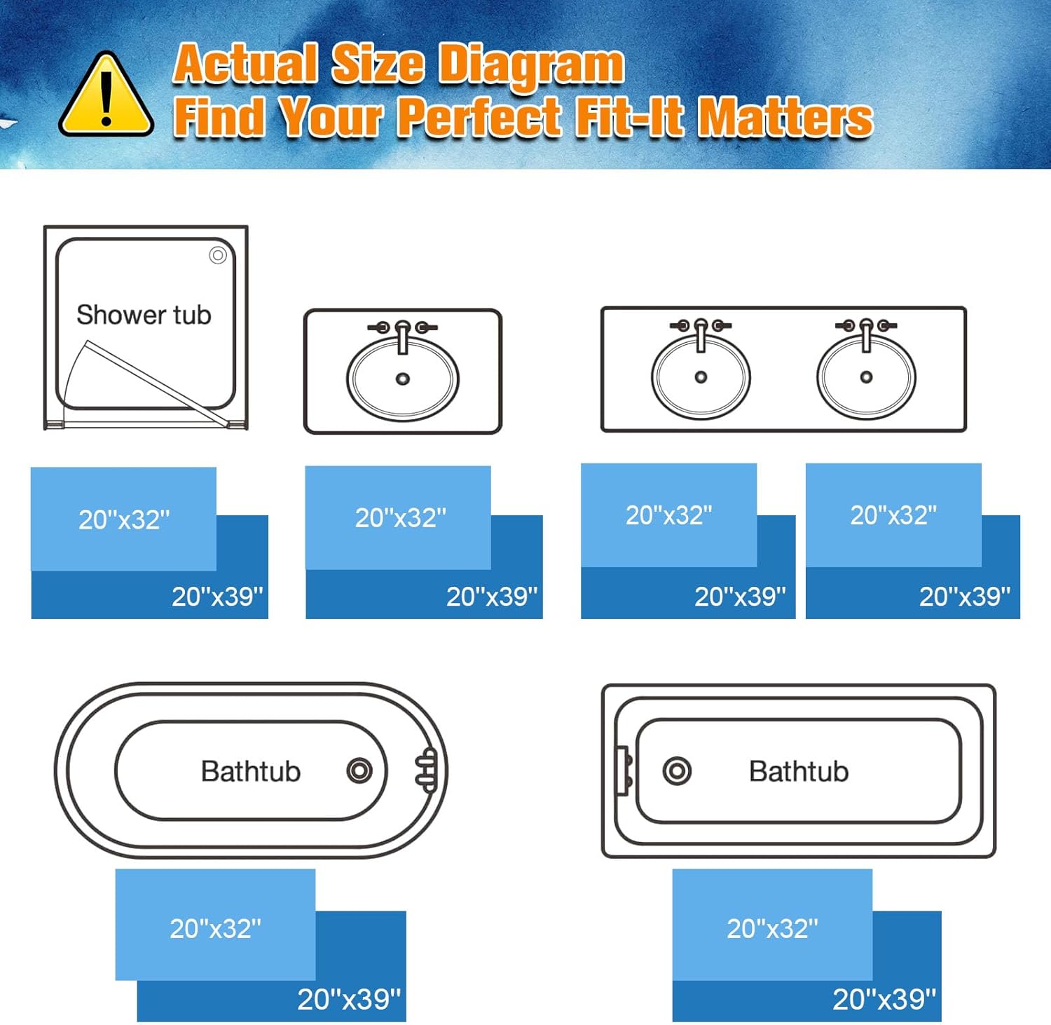 Beach Ocean Plush Bath Mat, Wave Sand & Footprint Rug with Non-Slip Backing, Soft Absorbent Polyester Floor Mat for Bathroom, Machine Washable Bath Mats 20 x 41 Inches