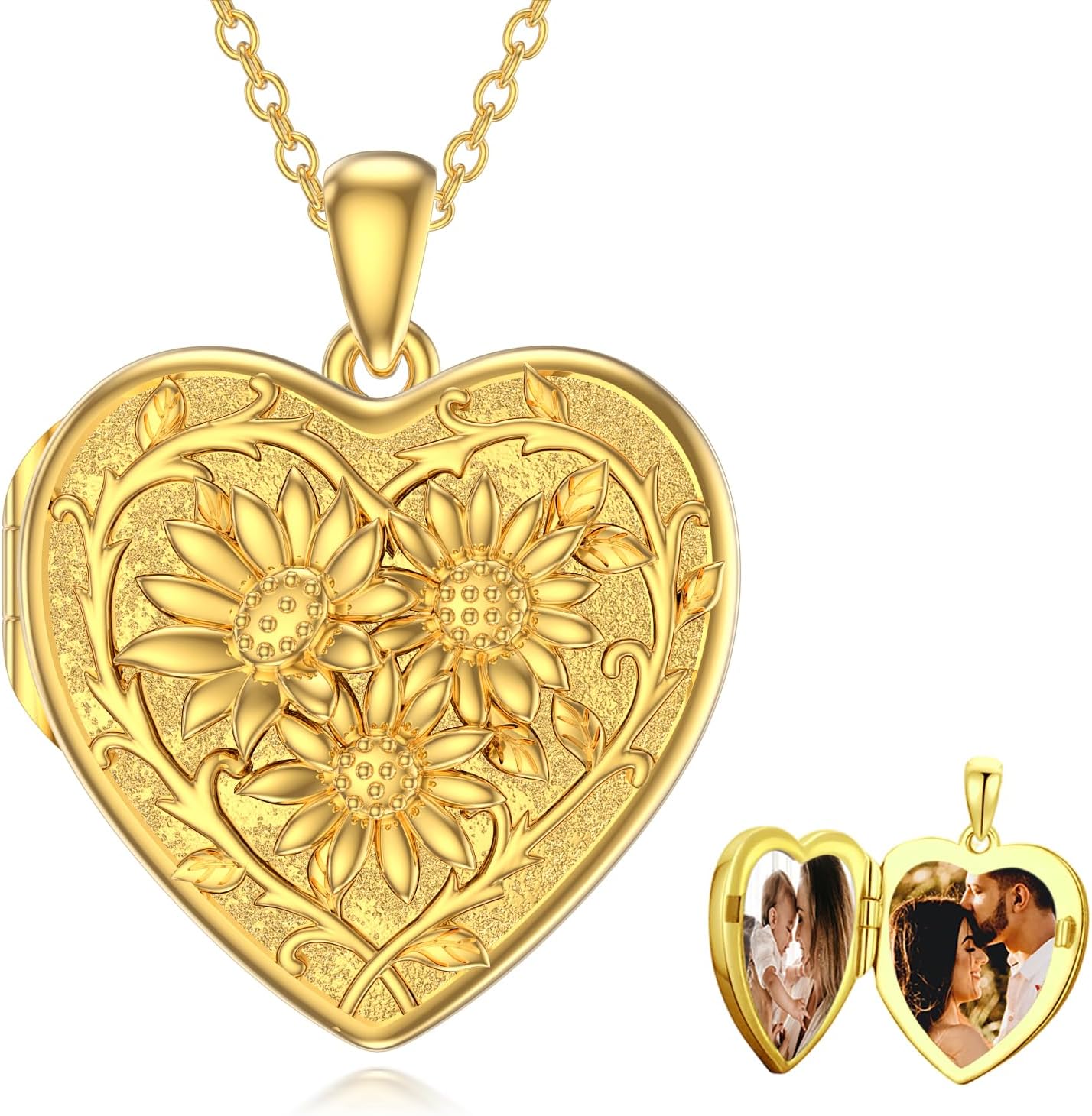 Dorunmo Personalized Silver Locket Necklace 925 Sterling Silver 14k Gold Plated Pictures Photo Keep Someone Near to You Custom Lockets Jewelry Letters Engraving for Him or Her