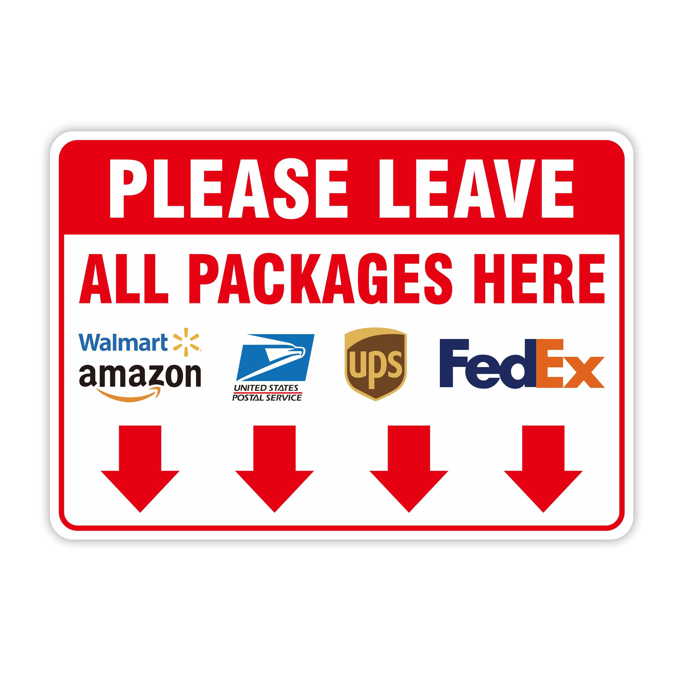 Please Leave Packages and Deliveries Here Sign,Metal tin sign Durable Deliver All Packages Here Sign with Arrows, Delivery Signs for Home, Office, Shop, Packages Box, Door