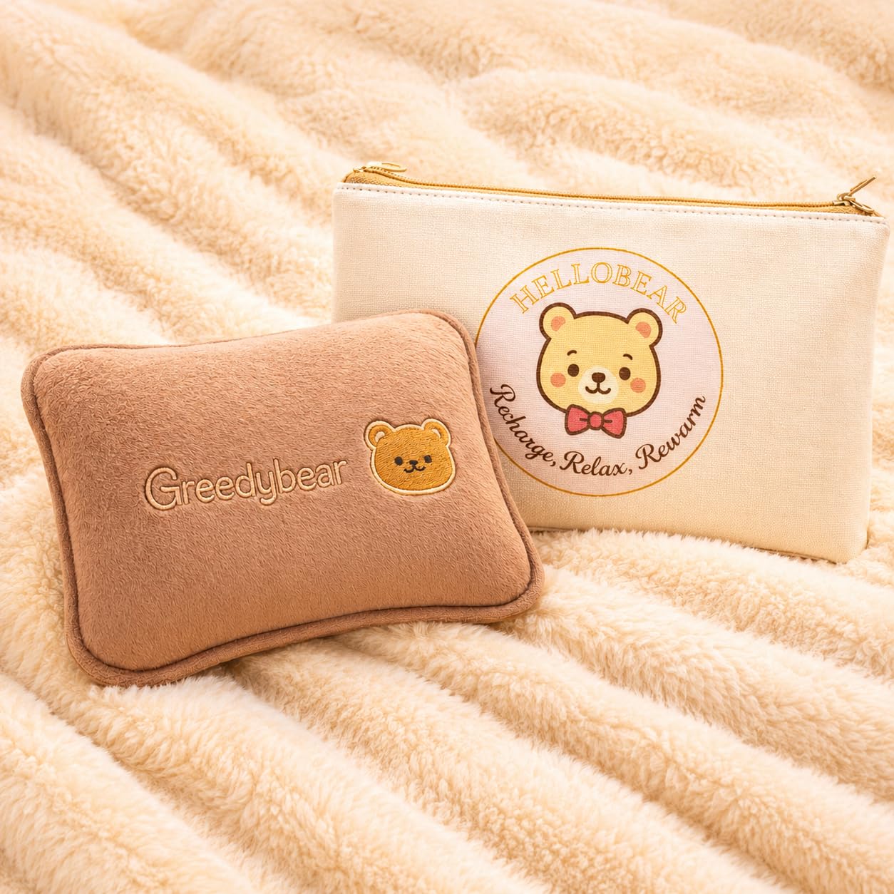HelloBear™ Electric Heating Pad Bag for Pain Relief | Period Cramp, Back, Neck & Muscle Pain Relief | Cute teddy design and soft cloth |Gift for Girlfriend, Wife & Sister | Rechargeable Hot Water Bag with Gel Technology | Winter Warmer | Beige brown-image-41