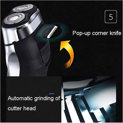 Miniatura 4 de Afeitadoras eléctricas para hombres, maquinilla de afeitar eléctrica para hombre, seco y húmedo, impermeable, rasuradora facial rotativa, afeitadora