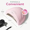 Luz UV para uñas de gel SUNUV, secadora UV para gel polish con 3 configuraciones de temporizador, lámpara LED profesional con sensor automático, SUNone, rosa 5