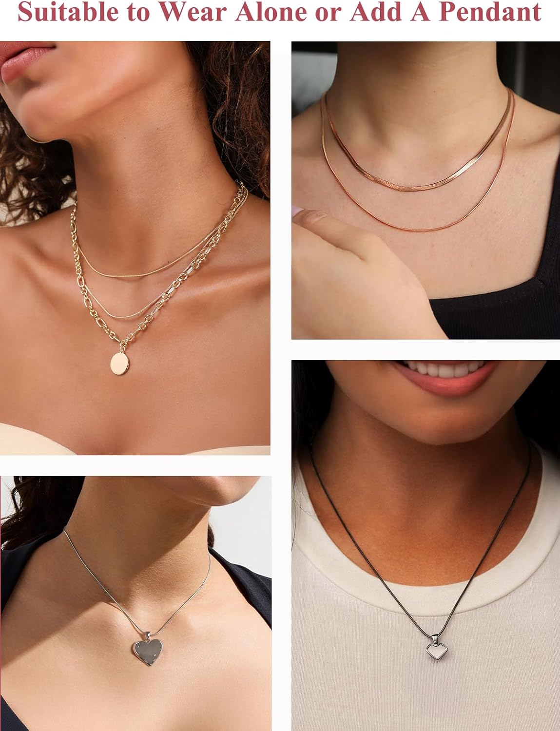 FOCALOOK Snake Chain Necklace Silver 14K Gold Plated Delicate 1mm 1.2mm 1.5mm 2mm Chains for Women, Hypoallergenic Minimalist Sturdy Necklaces Chains in 14 16 18 20 22 24 Inch - Image 3