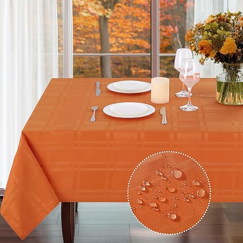 Miniatura 158 de JUCFHY - Mantel rectangular marroquí de tela jacquard a prueba de derrames y resistente al agua y al aceite, mantel decorativo para uso exterior e