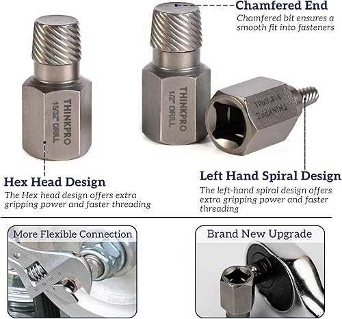 Miniatura 3 de Juego de 36 extractores de tornillos y pernos, 2 en 1, removedor de tuercas de llanta multilínea, kit de herramientas de extracción de tornillos