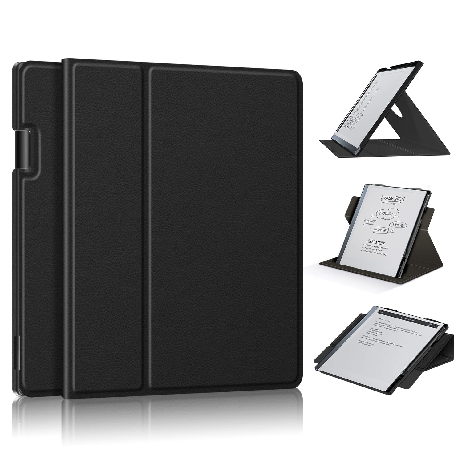 TOPCASE Compatible with Remarkable 2 Case with Pen Holder for Remarkable2 10.3 Inch Digital Paper Folio Magnetic Cover,Black