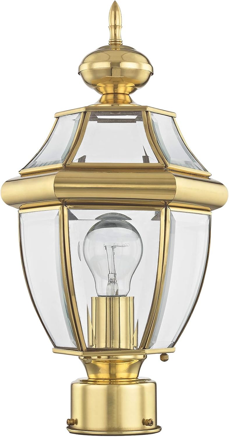 Greatest Product Livex Lighting 2153-02 Outdoor Post with Clear Beveled Glass Shades, Polished Brass