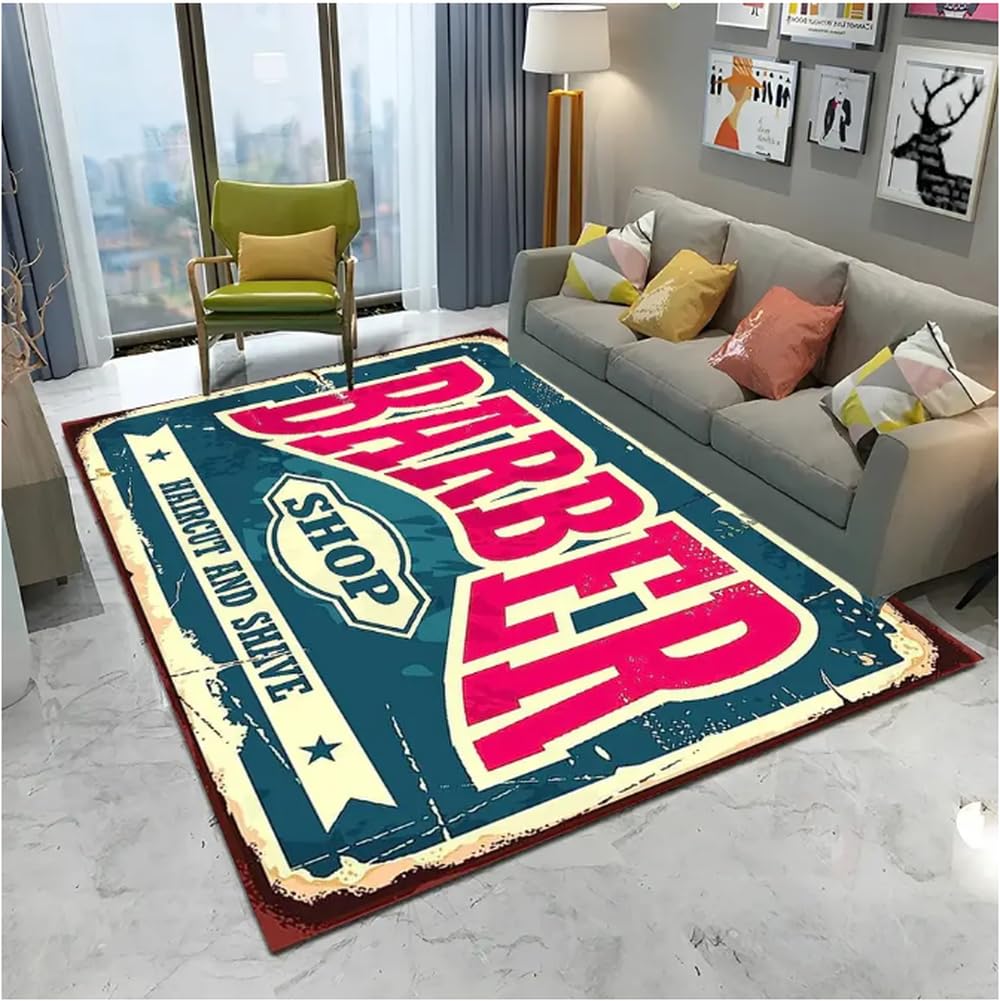 Tapis de sol antidérapant crâne vintage 60x90cm pour salon de coiffure et maison