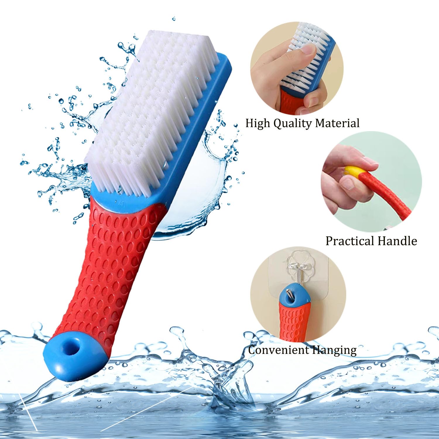 Miupoo Nail Cleaning Brush,Handle Grip Nail Cleaning Brushes for Toes Fingernail,Nail Stain Removing Brush,Laundry Scrubbing Brush Sports Shoes Cleaning Brush,2 Pieces - Image 3