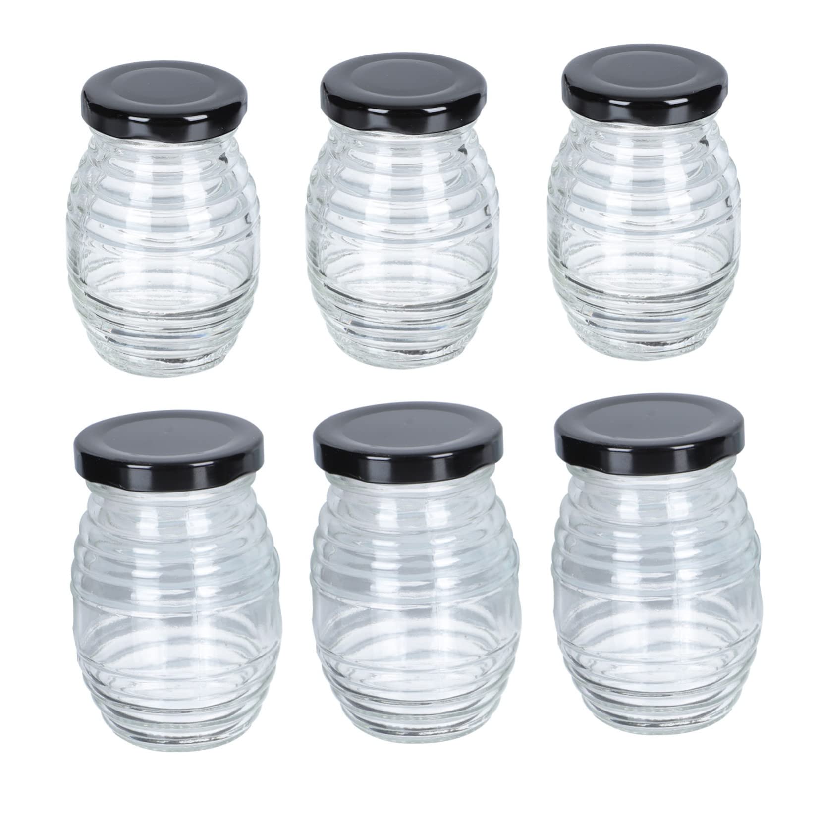 VINTORKY 6pcs Honey Bottle Food Containers with Lids Salad Dressing Bottles Practical Ketchup Bottles Mason Canning Jars Sauce Containers Honey Container Dispenser Transparent Iron