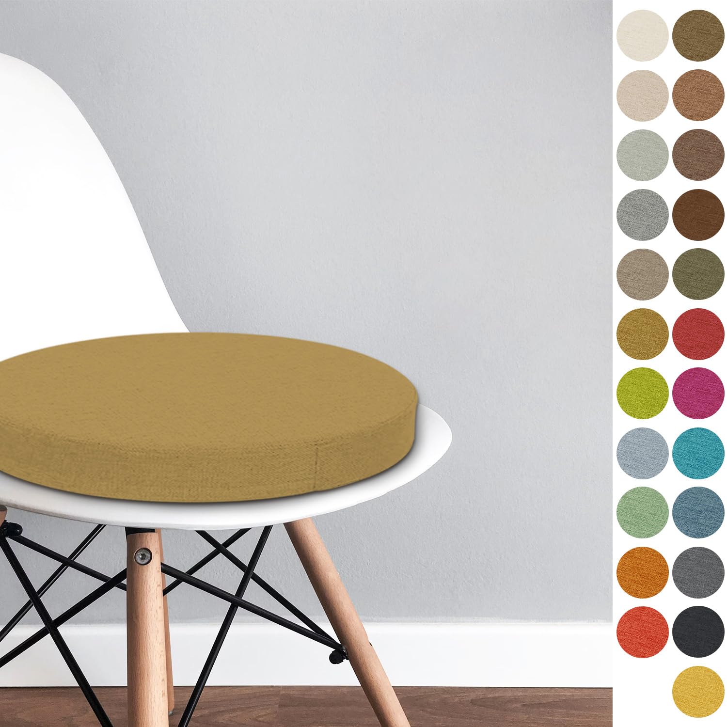Round Chair Pad 30x30x8 CM Bistro Circular Chair Cushion Garden Kitchen Dining Chair Seat Cushion Memory Foam Chair Seat Pad,Color#7 khaki — image 1