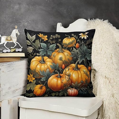 Miniatura 9 de Funda de cojín con diseño de hojas de arce de gato, diseño de otoño para sala de otoño, Acción de Gracias, calabaza, cuadrada, suave, doble cara,