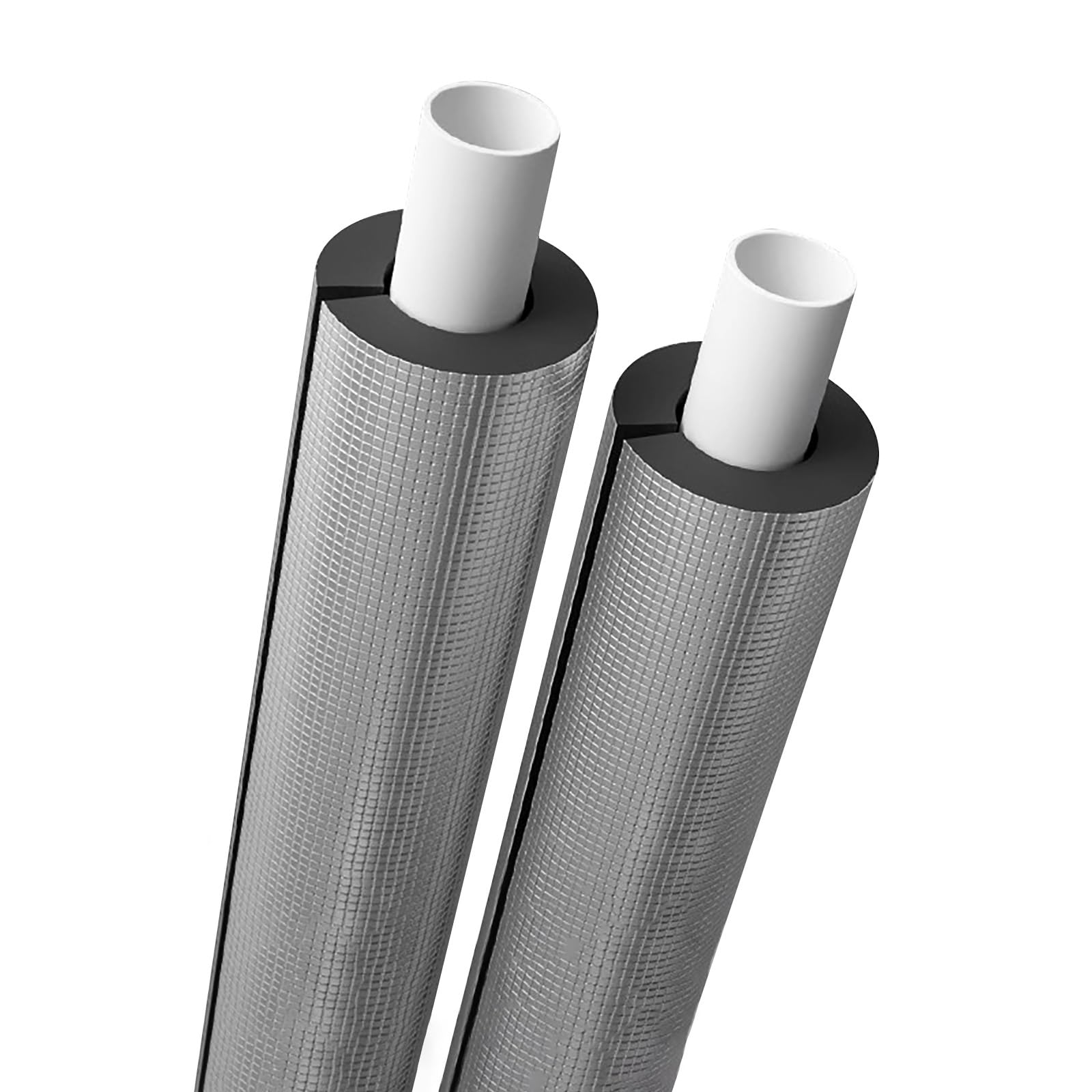 Relleno aislante para tuberías Tamaños múltiples del tubo aislamiento papel de aluminio for los tubos agua fría calientes al aire libre interiores(4.8*5*100cm/1.8*1.9*39.3in)