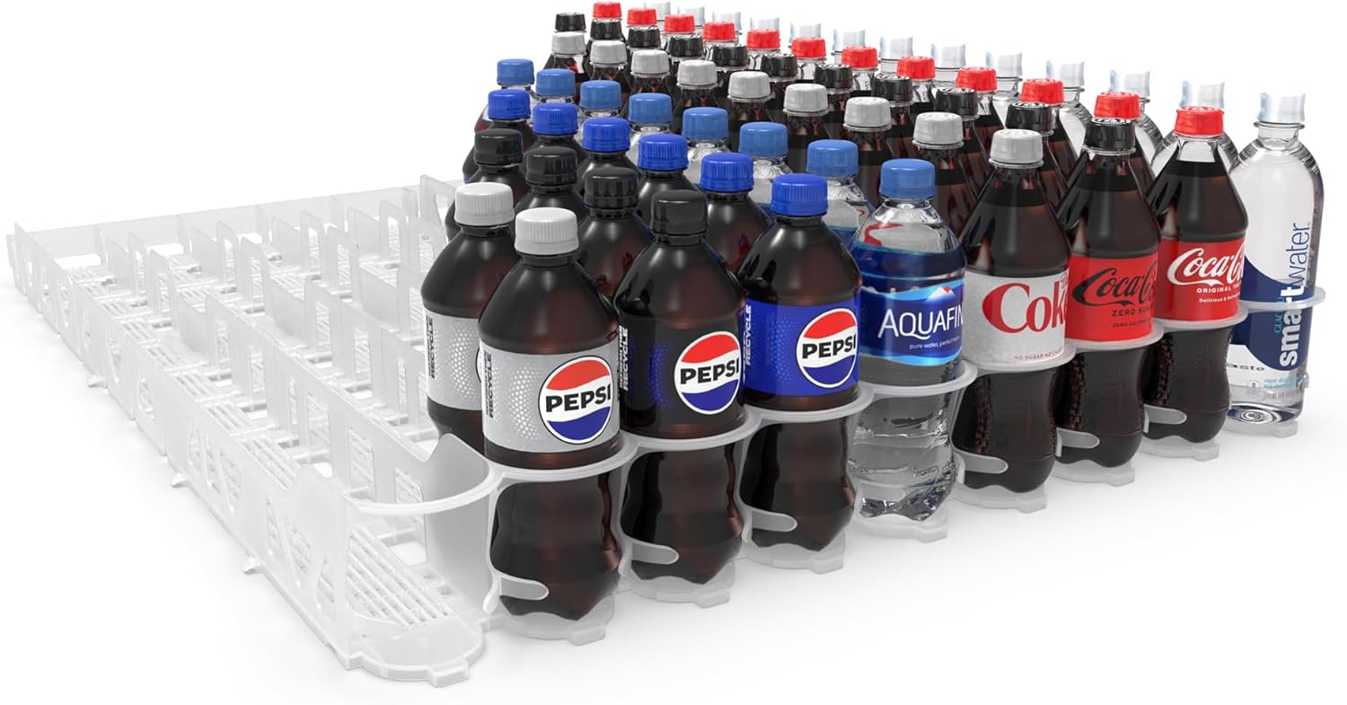 Display Technologies Visi-Slide Gravity-Fed Beverage Glide for Angled Shelves (Pack of 3)- Effortless Beverage Organization for 20/25oz - 9-wide, 36"D