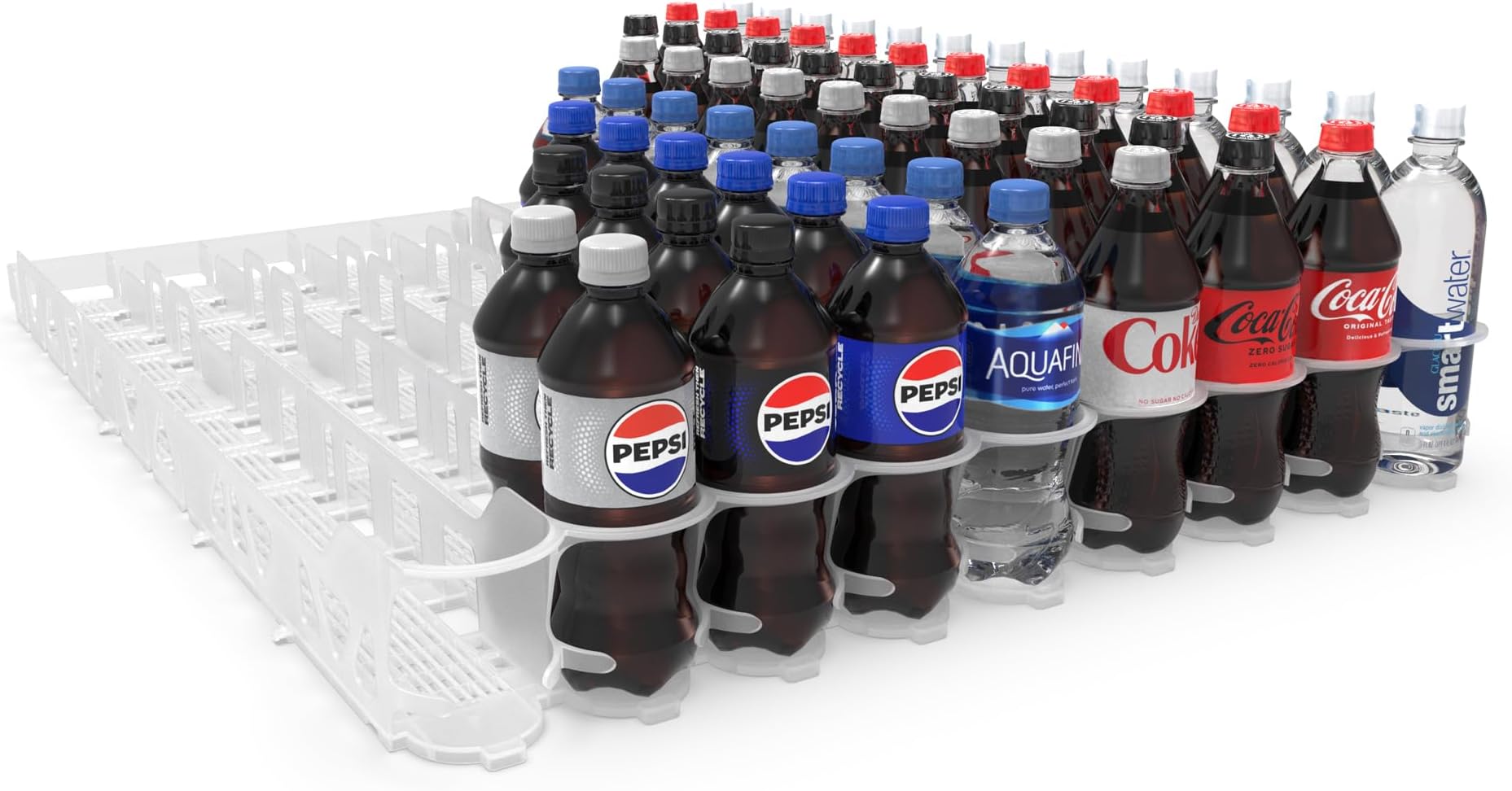 Display Technologies Visi-Slide Gravity-Fed Beverage Glide for Angled Shelves (Pack of 3)- Effortless Beverage Organization for 20/25oz - 9-wide, 36"D