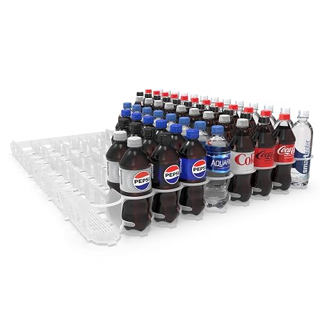 Visi-Slide 20oz Soda Beverage Dispenser - Gravity Fed Glide for Angled Shelves for Coolers, Commercial Refrigerators, Cold Vaults (Pack of 2) Drink Dispenser and Organizer for Cans, Bottles and More