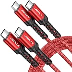 JSAUX USB C to USB C Cable [2 Pack 6.6ft] 100W/5A Type C Cable Fast Charger PD 3.1 USBC to USBC, Type C Cord Compatible with iPhone 17 Pro Max/16&15 Series MacBook Pro Air Dell iPad Samsung S25-Red