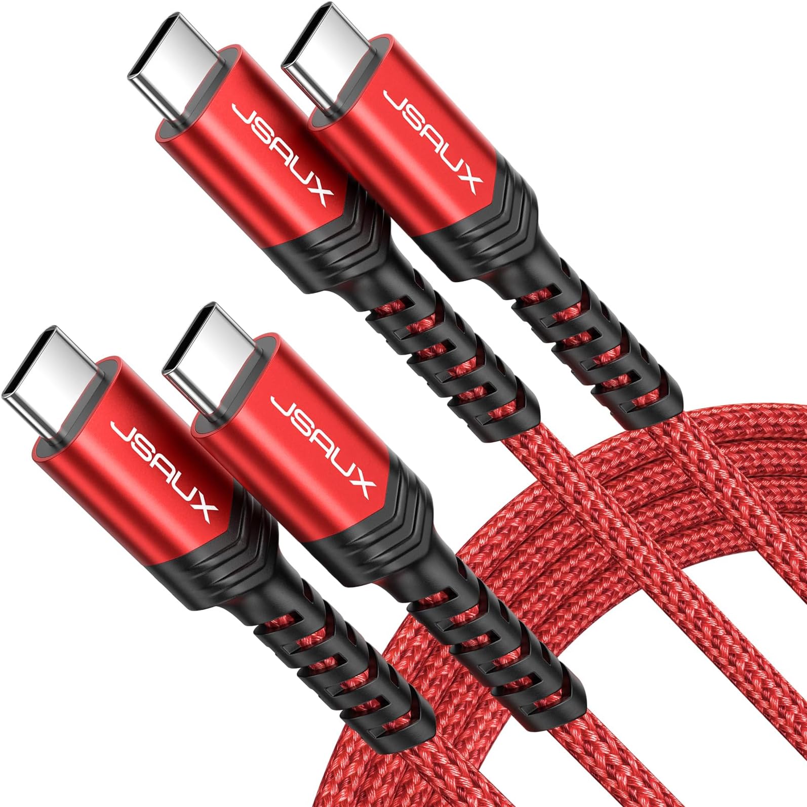 100W USB C to USB C Cable for iPhone 17, USBC Type C Charge Cord 5A Fast Charging Compatible with iPhone 17e Air 16 15 Pro Max Samsung Galaxy S25 S24 MacBook iPad Pro Carplay (6.6FT+6.6FT, Red)