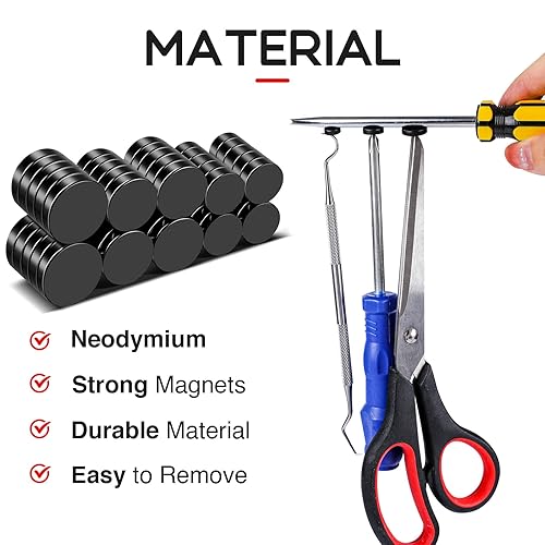 Miniatura 68 de Imanes para refrigerador, 50 unidades, redondos y pequeños, de neodimio de 0.39 x 0.12 pulgadas, para pizarra blanca, manualidades, bricolaje