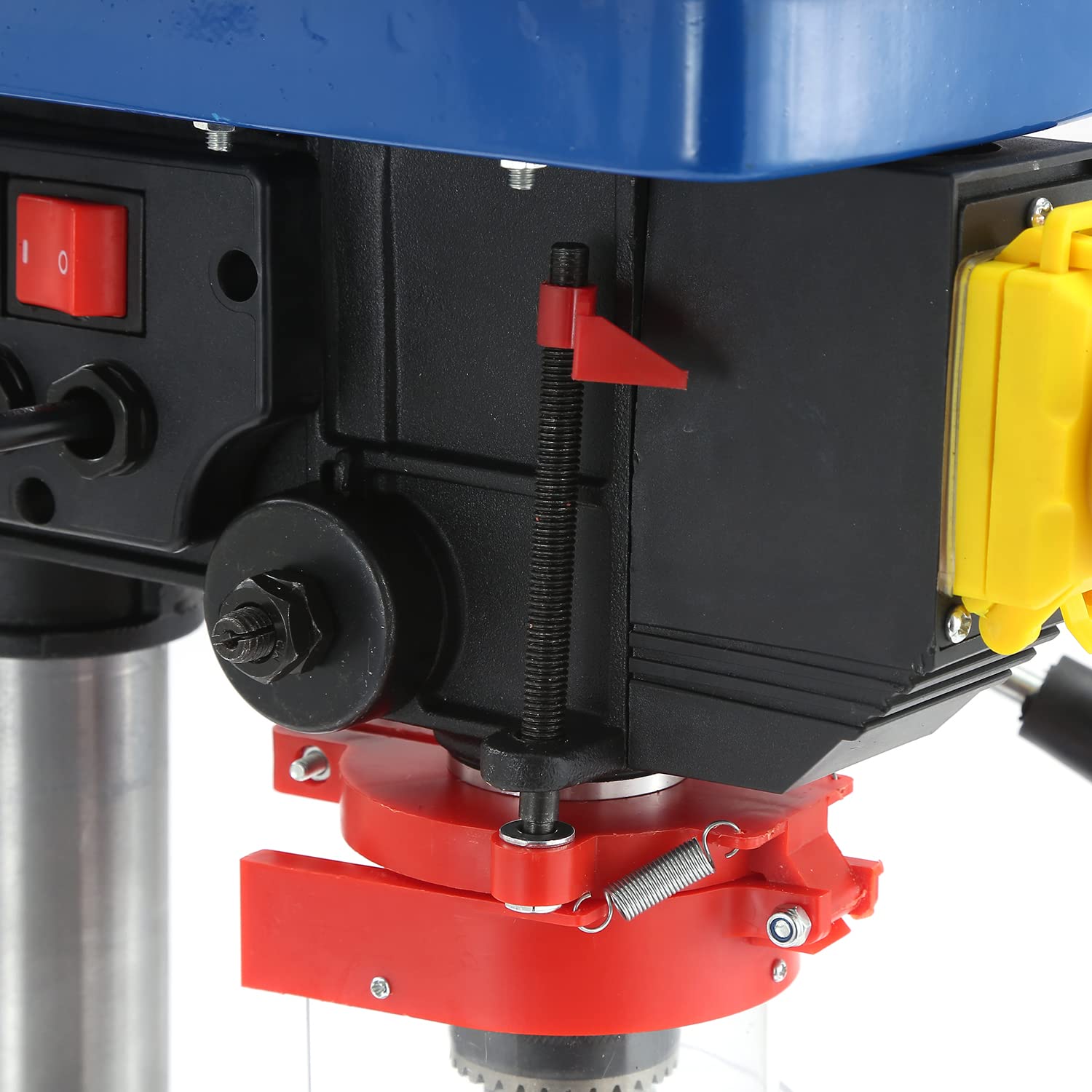 KATSU Trapano a Colonna da Banco con Morsa 375W 5 Velocità 55mm Profondità di Foratura Elettrico Regolabile in Altezza Trapano a Pilastro da Banco Industriale Banco da Lavoro