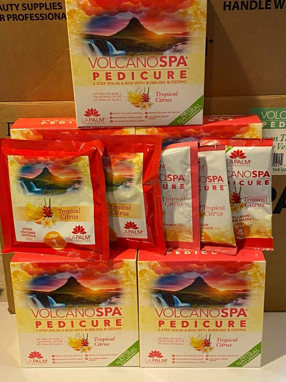Volcano Spa Pedicure 5-Step Spa-5 In-1 PACKAGING Tropical Citrus 7 PKS