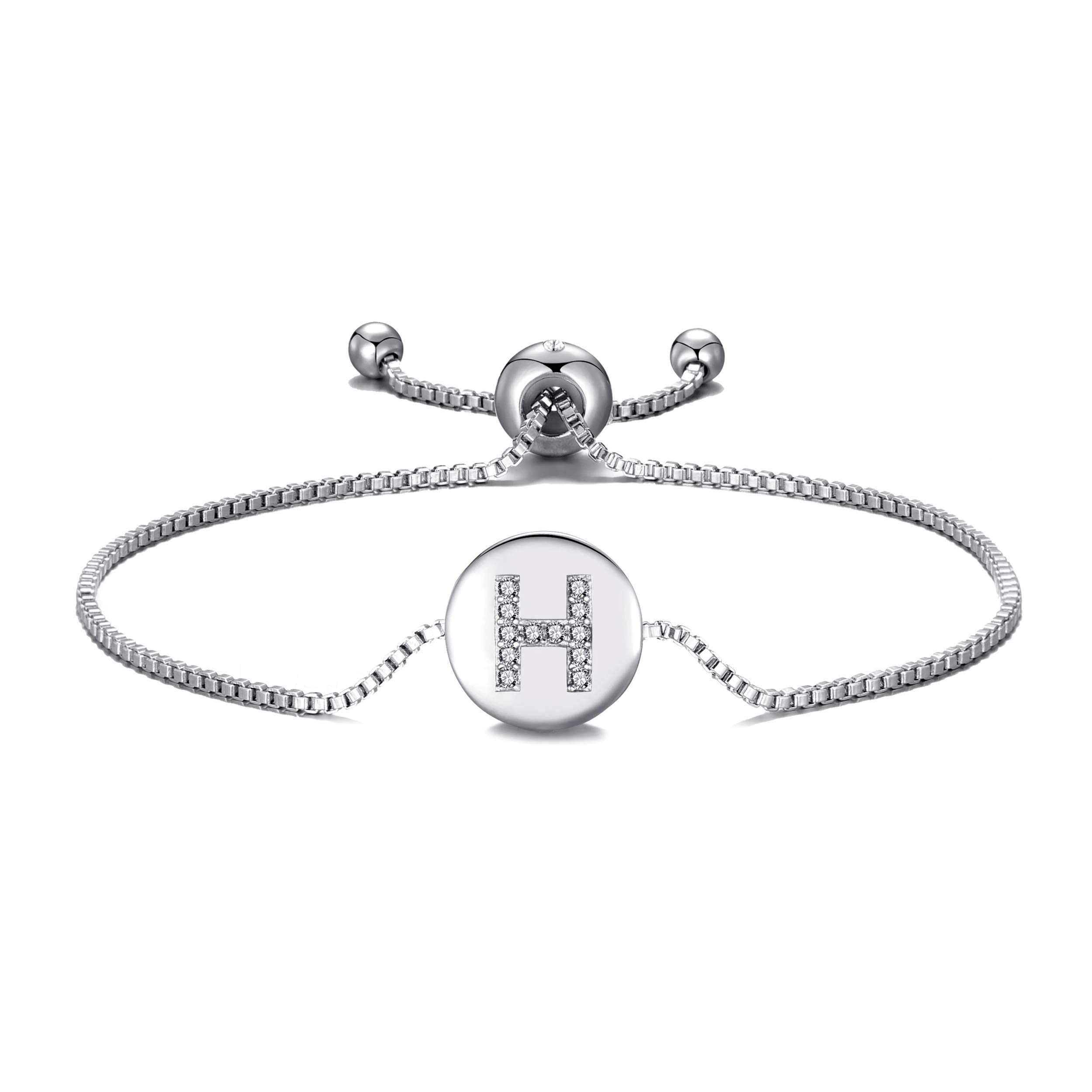 Philip JonesInitial Friendship Bracelet Letter H Created with Austrian Crystals