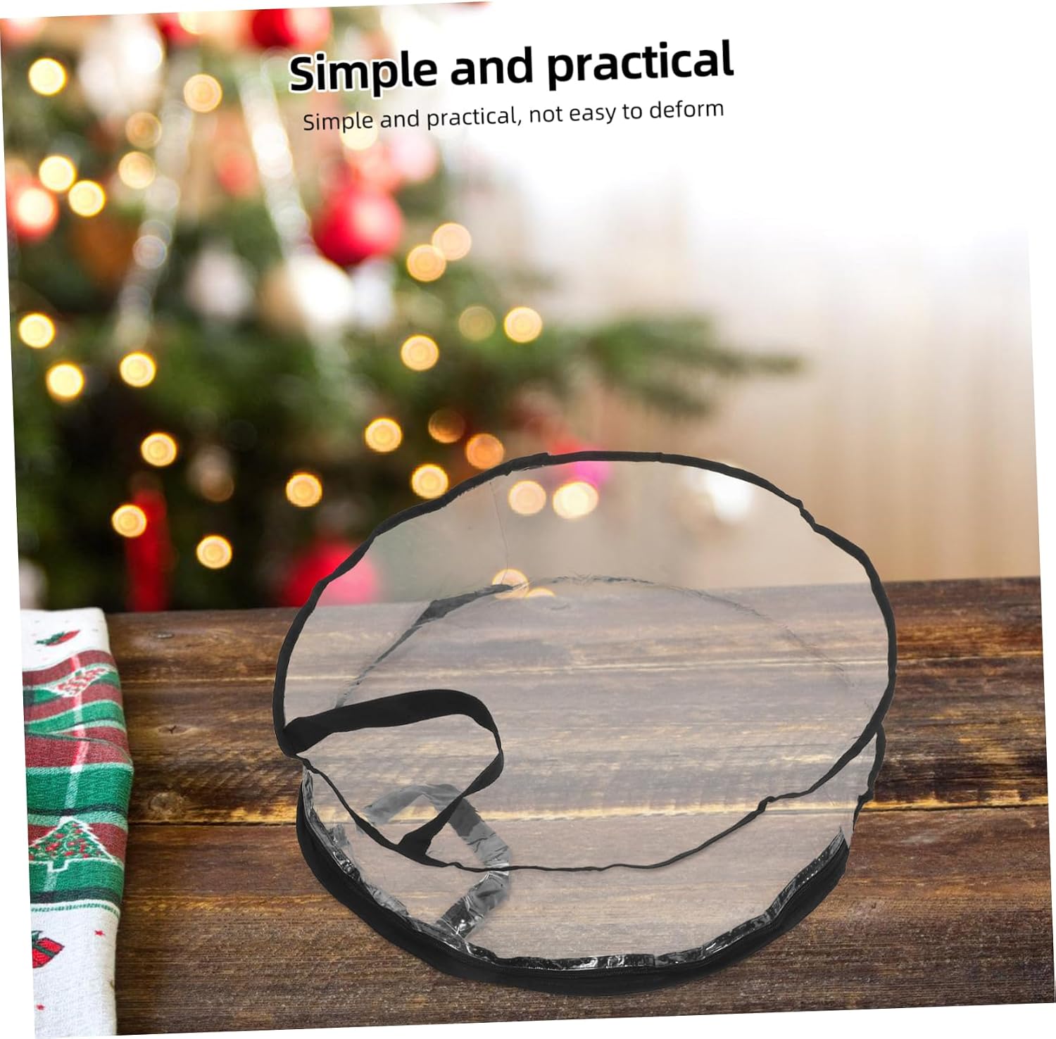 Transparent Christmas Wreath Storage Bag Organizer with View Space Saving Design for Holiday Garland Protection Elegant Decoration Storage
