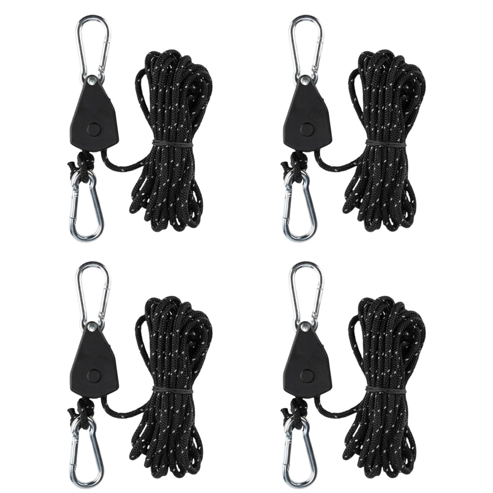 4 PCS Tent Guy Ropes, Guy Rope Tensioners and Awning Pole Tensioner for Camping and Grow Light Installation, Adjustable Guide Ropes with Durable Construction