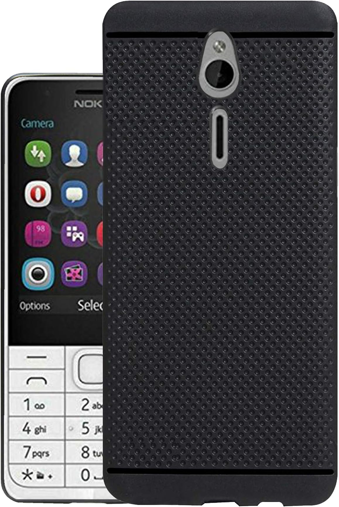 HELLO ZONE Exclusive Dotted Matte Finish Soft Back Case Cover for Nokia 230 Dual Sim-Black
