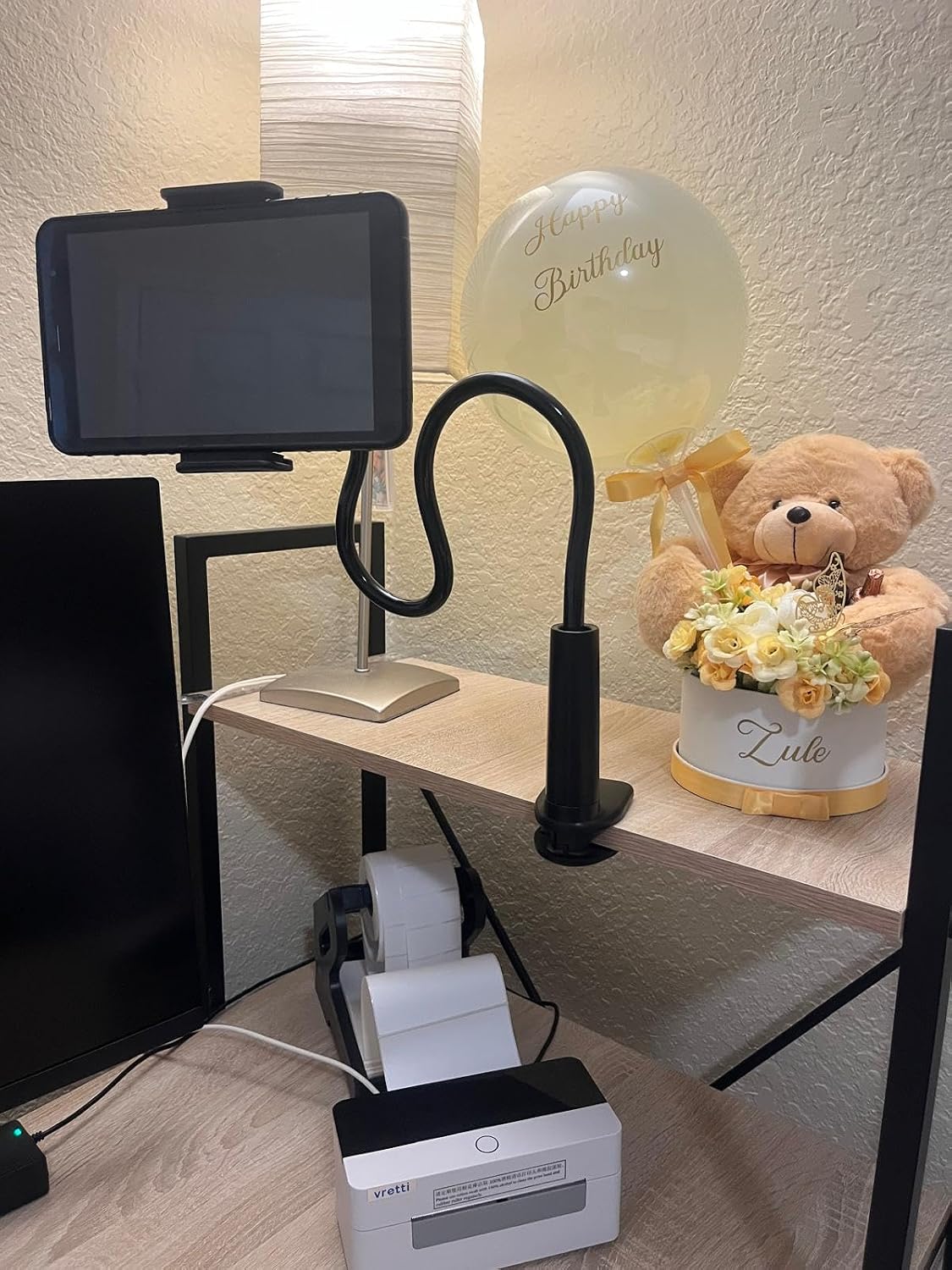 Gooseneck Kindle Tablet Holder Stand Adjustable Arm Mount for Reading in Bed Hands Free Kindle Paperwhite Accessories for iPhone, iPad,Tablet, Switch