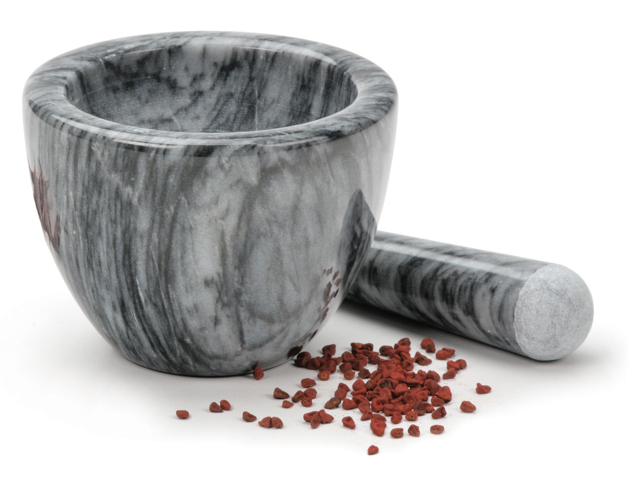RSVP International Marble Mortar & Pestle Mano de mortero, Gres, Mármol Gris