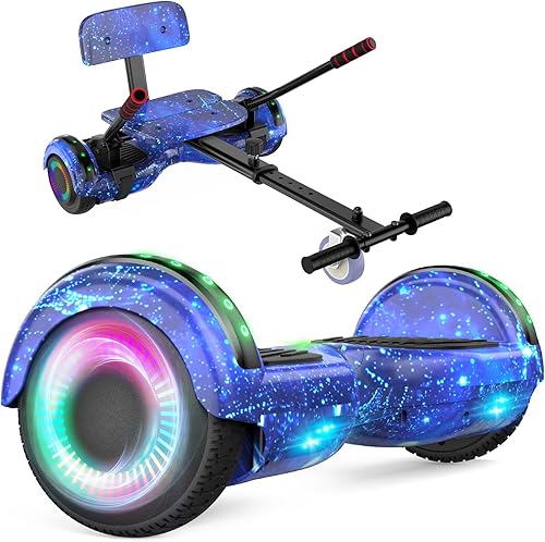 Miniatura 1 de Hoverboard para niños de 6 a 12 años, aeropatineta autoequilibrante de 6.5 pulgadas con Bluetooth y luces LED, hover board para niños de 6 a 12 años
