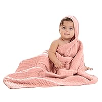 Vista 18 de Comfy Cubs Paquete de 2 toallas de bebé con capucha, grandes de 32 x 32 pulgadas, 6 capas de 100% algodón de muselina para bebés, niños pequeños