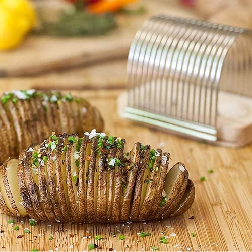 Miniatura 3 de Hasselback - Cortador de patatas para rebanar cebolla y tomate, cortador de verduras, cocina práctica para cocinar barbacoa, regalo para cocinar,