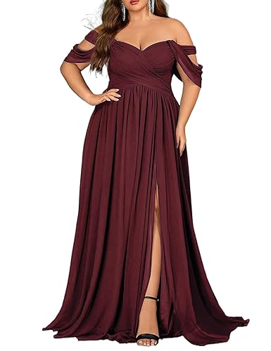 Women's Daily Plus Size Dresses A Line Chiffon Wedding Guest