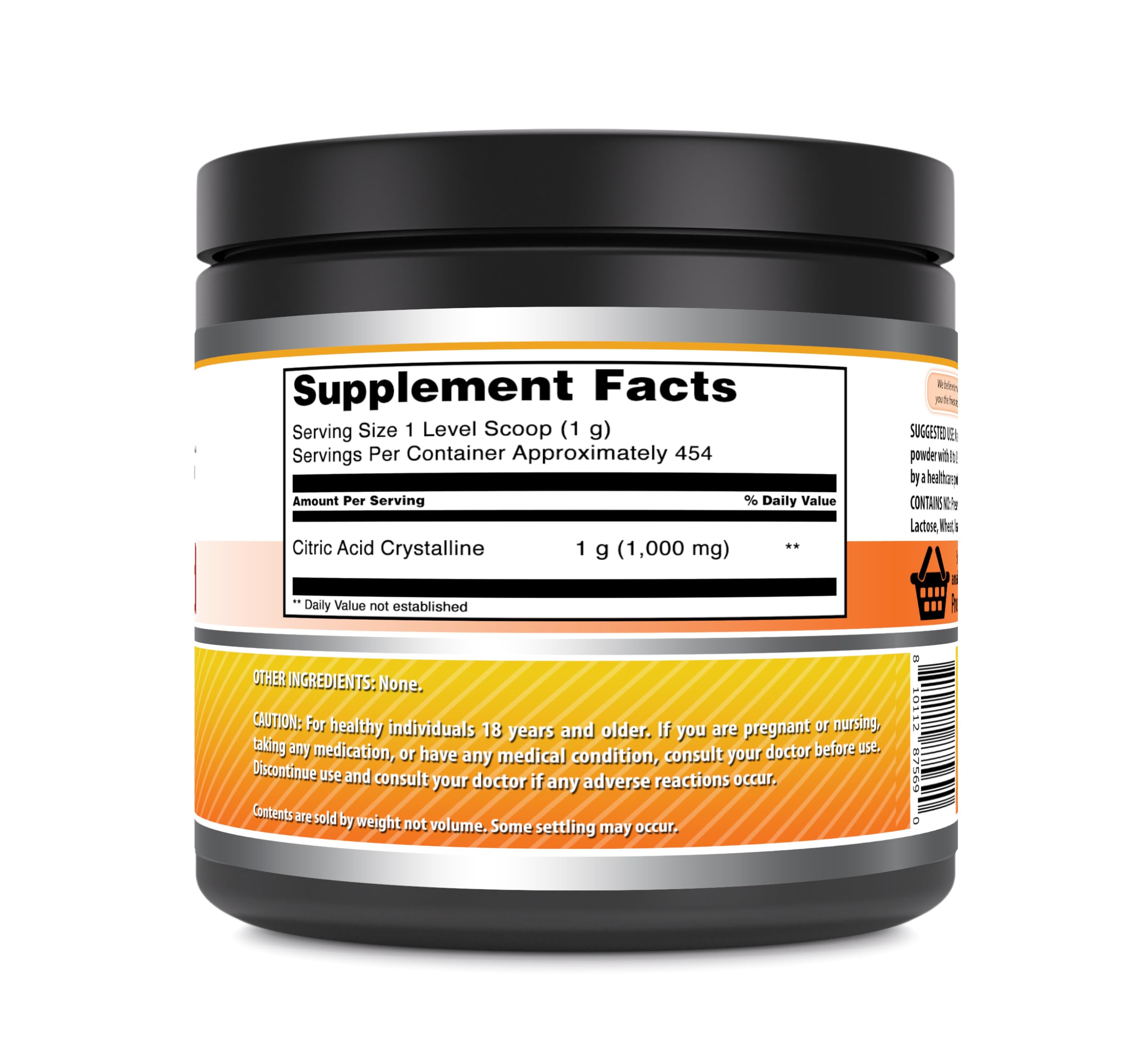 Amazing Formulas Citric Acid Powder Supplement | Food Grade | Unflavored | 1 Lb (454 G) | Non-GMO | Made in USA