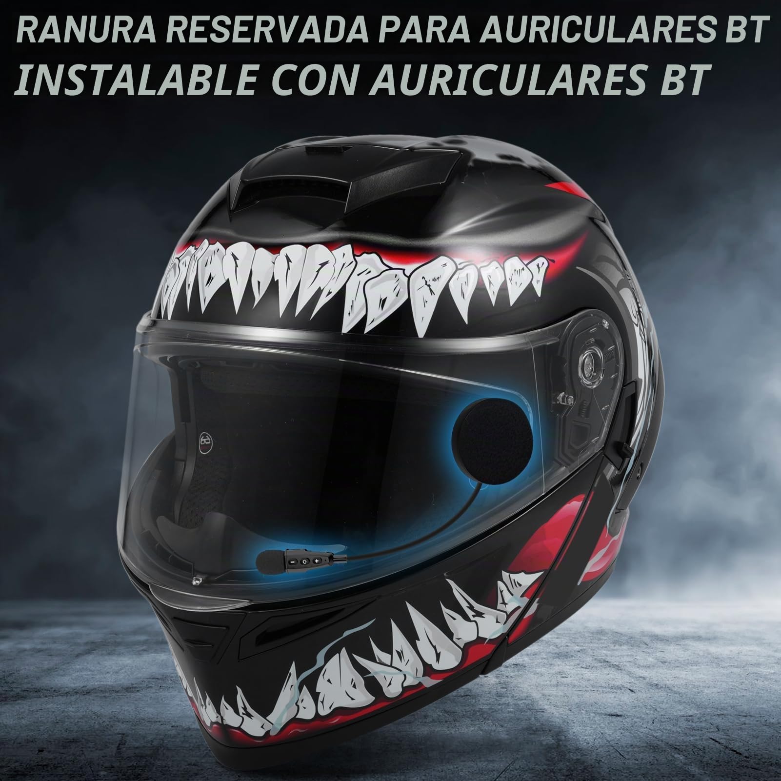 Casco integral modular ligero plegable con doble visera y luz trasera LED recargable, para adultos, hombres y mujeres, L