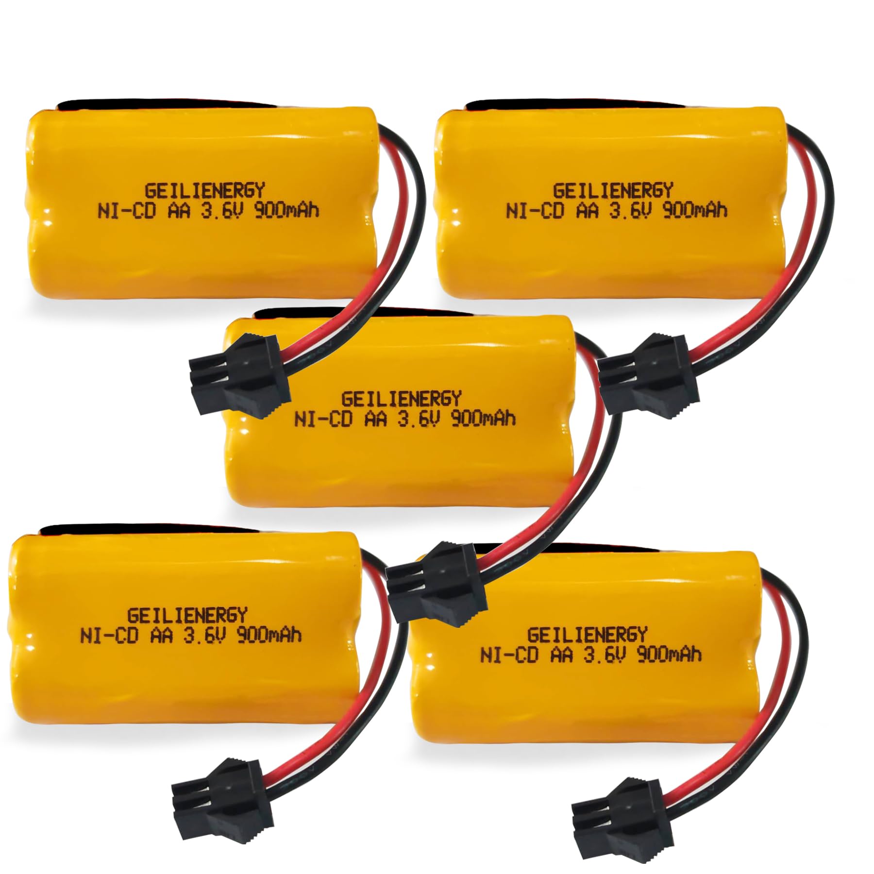 GLEPOWEER3.6V 900mAh EU2C M6 LED Emergency Light Battery Compatible for Lithonia ELB B001 ELBB001 ELB-B001 ANIC1566 Unitech 0253799 (5 Pack)