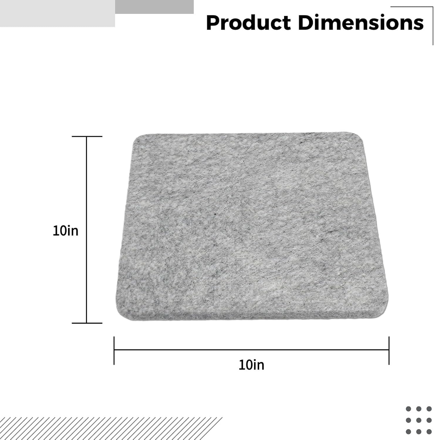 10X10 in Needle Felting Mats, 4-Piece Wool Felt Pad Set for Needle Felting & Ironing, Beginner's Kit